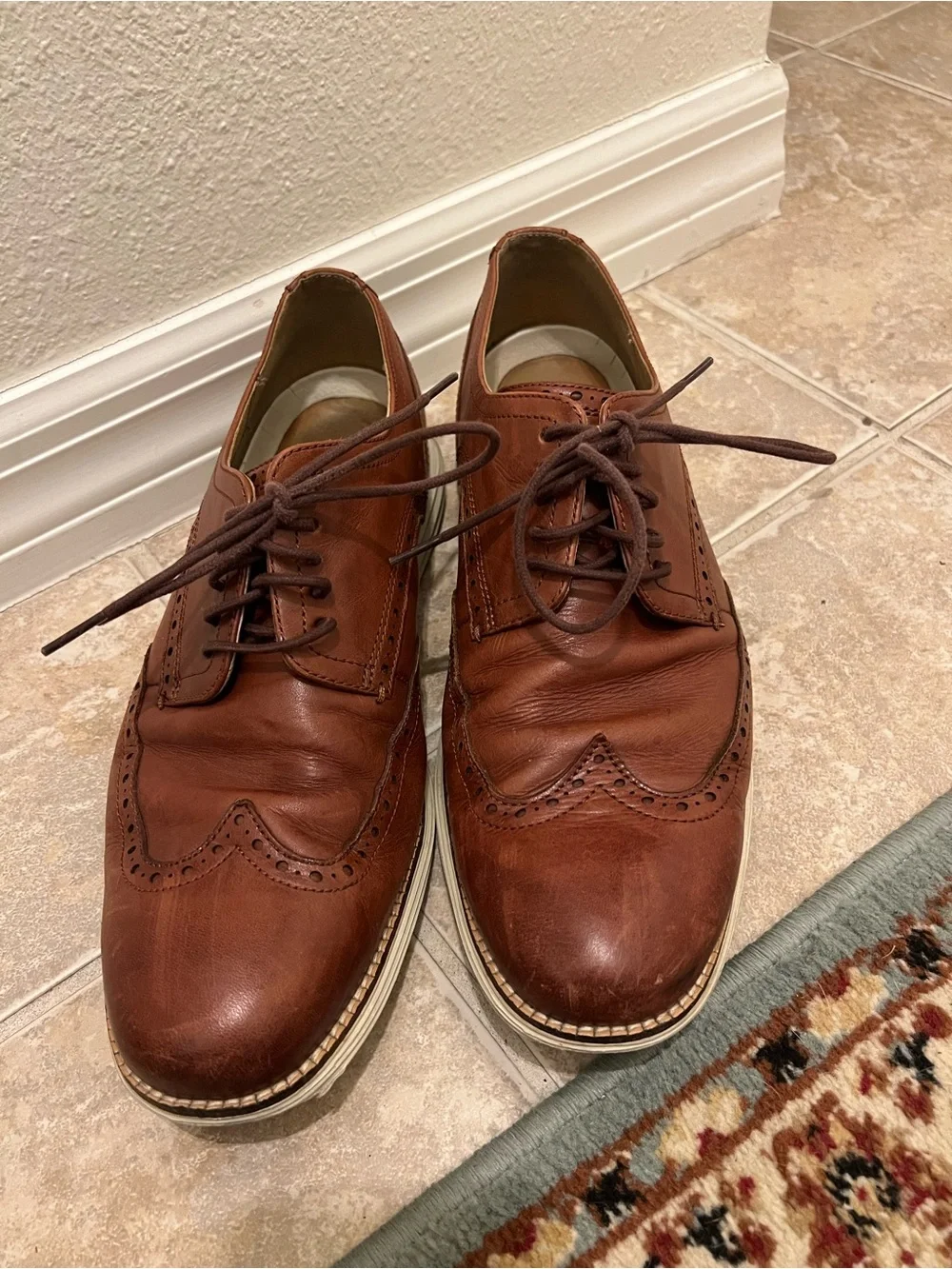 Cole Haan Men's Brown Leather Wingtip Oxfords